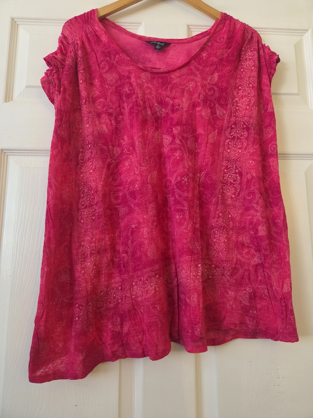 Lucky Brand Bright Fuchsia Scoop Neck Tunic